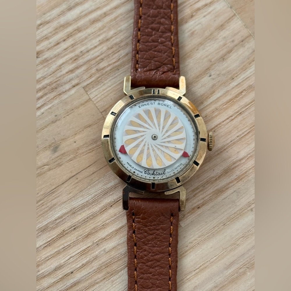 Ernest Borel Kaleidoscope Stunning Mechanical Watch Rare White Dial New Strap - Picture 7 of 17